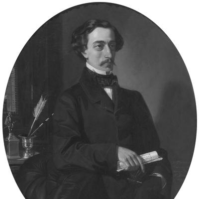 Retrato en blanco y negro de Eulogio Florentino Sanz