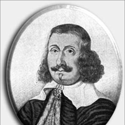 Retrato en blanco y negro de Francis Quarles