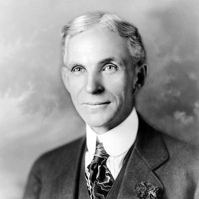 Retrato en blanco y negro de Henry Ford