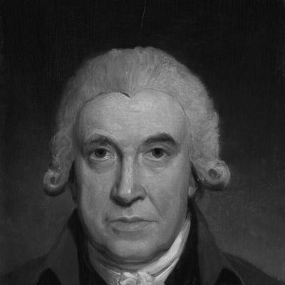 Retrato en blanco y negro de James Watt
