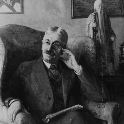 Retrato en blanco y negro de John Dewey