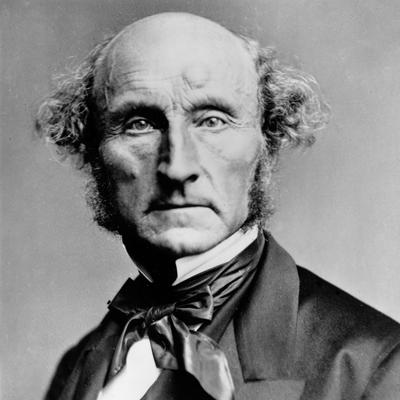 Retrato en blanco y negro de John Stuart Mill