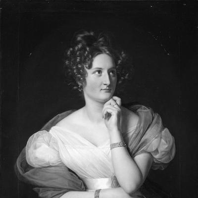 Retrato en blanco y negro de Madame Girardin