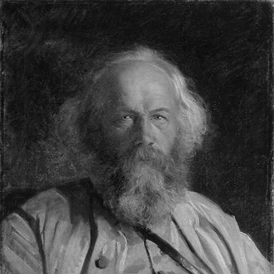 Retrato en blanco y negro de Michail Aleksandrovich Bakunin