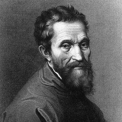 Retrato en blanco y negro de Michelangelo Di Ludovico Buonarroti