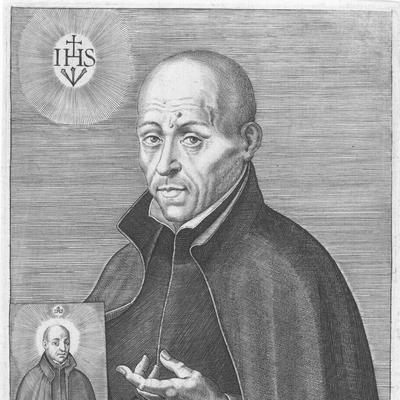 Retrato en blanco y negro de Pedro De Ribadeneyra