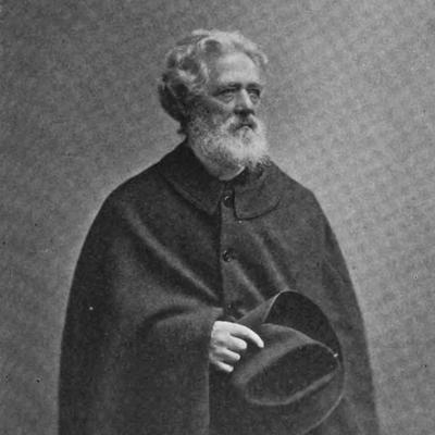 Retrato en blanco y negro de Philip James Bailey