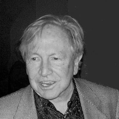 Retrato en blanco y negro de Robert Rauschenberg
