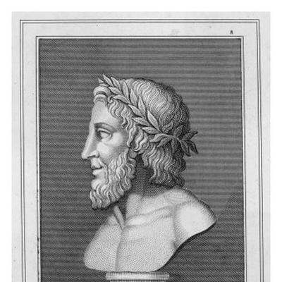 Retrato en blanco y negro de TeÓcrito De Siracusa