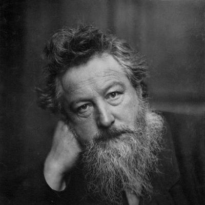Retrato en blanco y negro de William Morris